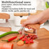 Hanaive 2 Pack 4 x 5 inch Mezzaluna Ulu Knife Salad Veggies Rocker Chopper Slicer Cutter Mezzaluna Knife with Wooden Display Stand for Kitchen Cut...
