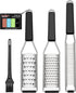 Cambom Lemon Zester Grater Three-piece Suit - Heavy Duty Kitchen Tool for Parmesan Cheese, Ginger, Garlic, Nutmeg, Chocolate, Vegetables?Fruits?St...