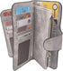 Soft PU Leather Trifold Women's Fashion Wallets Card, Coin Organizer Buckle Opening Lady Clutch (Gray)...
