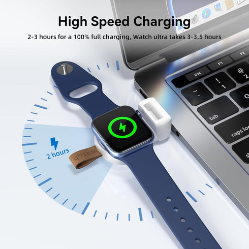 NEWDERY Charger for Apple Watch Portable iWatch USB Wireless Charger, Travel Cordless Charger with Light Weight Magnetic Quick Charge for Apple Wa...