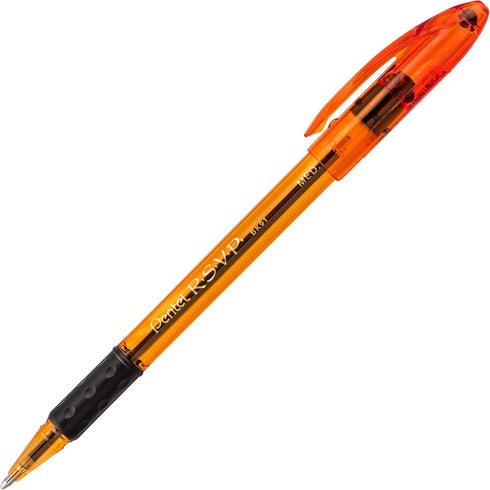 Pentel R.S.V.P. Razzle-Dazzle Ballpoint Pen, Medium Line, Orange Barrel, Black Ink, Box of 12 (BK91RDF-A)......