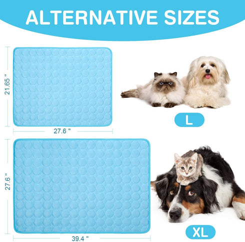 Pet Cooling Bed Mats Dog Cooling Mat Washable Comfort Breathable for Dogs and Cats Indoor Outdoor, Keep Cool Ice Silk Sleeping Mat for Summer Hot ...