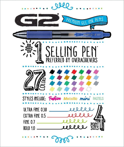 Pilot, G2 Premium Gel Roller Pens, Bold Point 1 mm, Pack of 8, Black and Blue...