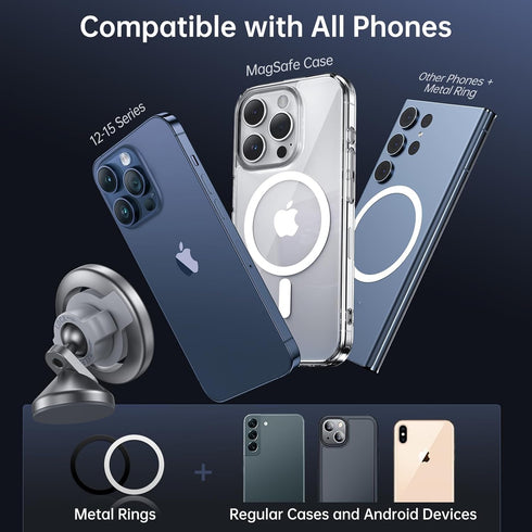 SYNCWIRE for MagSafe Car Mount - Kevlar Material Magnetic Phone Holder for Car Dash,360° Rotation Strong Magnets Car Phone Holder Compatible iPhon...