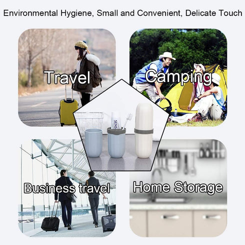 Portable Travel Toothbrush Case,3 in 1 Toothpaste Travel Case Holder Hard Plastic Tooth Brush Container Toothbrush Storage Box for Travel,Business...