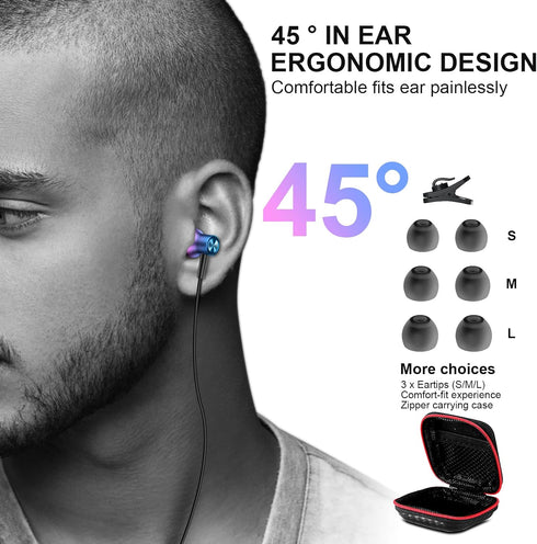 Wired Earbuds 3.5mm Jack Magnetic in-Ear Earphone Stereo Canceling Headphone with Microphone for iPhone iPad Samsung A15 A14 A13 A03s S10 Motorola...