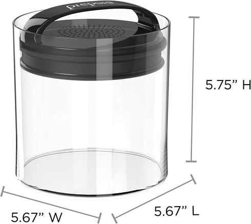 Prepara Evak Fresh Saver Plastic Food Storage, 58 Ounce, Black...