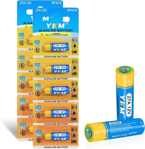 10 Pack A27 12V Alkaline Battery LR27A MN27 L828F 27A 12V Battery for Ceiling Fan Remote Garage Door Opener...