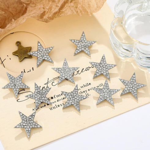 10 Pcs Sliver Rhinestone Buttons Crystal Embellishments for Clothing Jewelry Making DIY Decoration Buttons for Sewing Crafts Wedding Bridal (Silve...