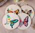 GLTAYLMY 3 Pack Embroidery Kits with Butterfly Pattern for Beginner Adults,Cross Stitch Kits with 1 Plastic Embroidery Hoops,Needles and Color Thr...