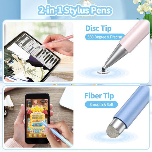Stylus Pens for Touch Screens(3 Pcs), High Precision 2-in-1 Stylus Pen for iPad Compatible with iPad/iPhone/Tablet/Android/iOS and All Capacitive ...