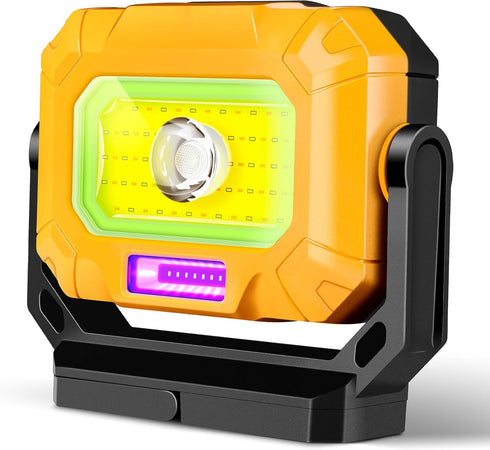 Magnetic Work Light, 1200LM COB LED Rechargeable Work Light with 15 Lighting Modes, 360°Rotatable Flood Lights for Car Repairing, Job Site Lightin...