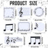 Whaline 960Pcs Music Themed Sticky Notes White Black Musical Self-Stick Notes 8 Designs Musical Notes Message Reminder Pads for Annotating Books O...
