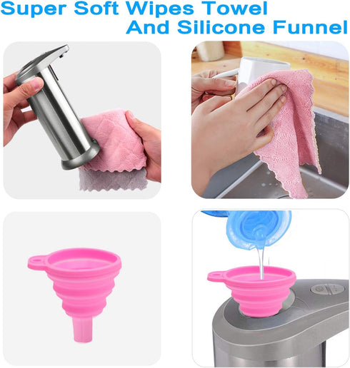 Infrared Automatic Soap Dispenser Touchless, Stainless Steel Battery Operated Touchless Soap Dispenser with Waterproof Base for Bathroom Kitchen H...