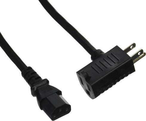 C2G Power Cord, Universal Power Cord, Extra Outlet, 16 AWG, Black, 3 Feet (0.91 Meters), Cables to Go 30538...