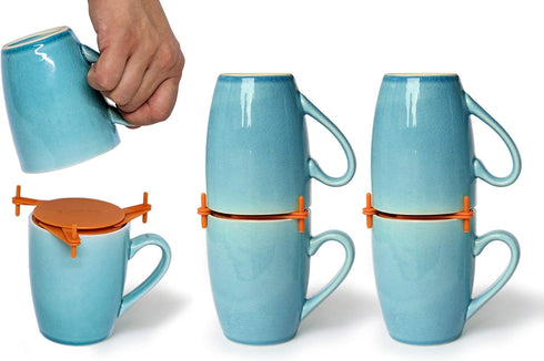 ELYPRO Mug Stacker 6-Pack – Coffee Mug Rack & Mug Organizer | Stackable Cup Holder for Coffee Bar & Kitchen, Under Cabinet Mug Holder – Space-Savi...