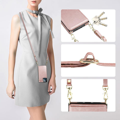 Bocasal Crossbody Wallet Case for iPhone 13 Pro Max with RFID Blocking Card Slot Holder, Magnetic Flip Folio Purse Case, PU Leather Zipper Handbag...