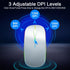 Wireless Bluetooth Mouse for iPad/MacBook Pro/Air/Laptop/pc Rechargeable Silent Mouse Portable Slim for Surface Pro/Lenovo/Samsung Tablet (LED/Sil...