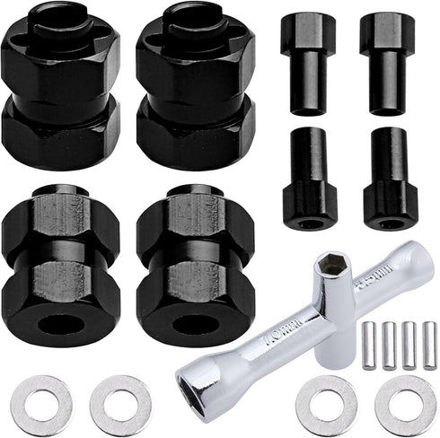 4 Pieces Aluminum Extended 7mm Hex Wheel Hubs 8mm Thick Wheel Spacers Offsets for Axial SCX24 AXI90081 Deadbolt AXI00002 Jeep Wrangler, AXI00001 C...