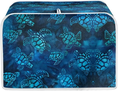 Blue Sea Turlte Toaster Oven Covers For Kitchen Counter Quilted Toaster Oven Dust Cover Small Appliance Cover Kitchen Broiler Appliance Organizer ...
