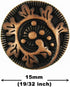 Bezelry 12 Pieces Fern Crozier Metal Shank Buttons. 15mm (19/32 inch) (Antique Copper)...