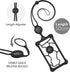 BONE? Lanyard Phone Bubble Tie 2, Universal Phone Anti-Shock Bumper Case, Adjustable Neck Strap w/Phone Ring Holder for Apple iPhone 12, Samsung G...