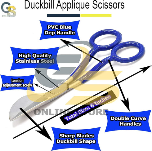 Napping Duckbill 6 Inch Blue Handle Carpet Pile Scissors by G.S Online Store...