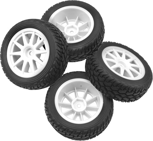 OD 75mm/2.95'' Rubber Tires & Plastic Wheel Rims 12mm Hex Compatible with Traxxas HSP Tamiya HPI Kyosho 1/10 On-Road Touring Racing Car,WLtoys 1/1...