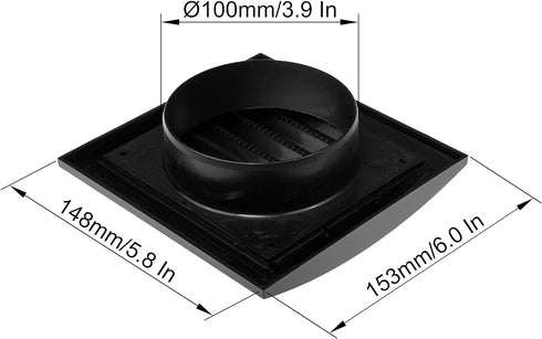 Anthracite Exhaust Hood Vent 4'' Inch with Built-in Pest Guard Screen, Anthracite, Air Vent Cover, HVAC Exhaust Vent Duct Cover, Exhaust Cap