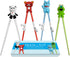 Kids Training Chopsticks for Toddlers, Kids and Adults – Removable Finger Helpers, Animal Design, BPA-Free, Dishwasher-Safe (Animals 4-Pack)...