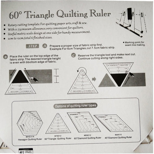 HONEYSEW Quilts Quilter's Ruler Hexagon Quilting Ruler Equilateral Traiangle Diamound (13.5 Cut-Equilateral 60°Triangle)...