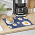 Coffee Mat Leather Coffee Bar Mat Coffee Maker Mat for Countertops Absorbent Dish Drying Mat 18x12Inch Blue Sunflower...