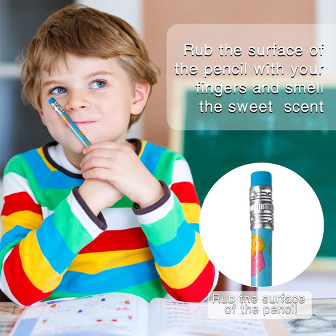 40 Pieces Happy Birthday Pencils for Students Scented Pencils with Top Erasers for Kids Wood Smelly Decorative Pencils for Teachers Classrooms Rew...