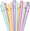 Dakoufish BPA-Free 12 Piece 11 Inch Reusable Clear Plastic Glitter Sparkle Drinking Straw Plus one Cleaning Brush (6color,11inch)...
