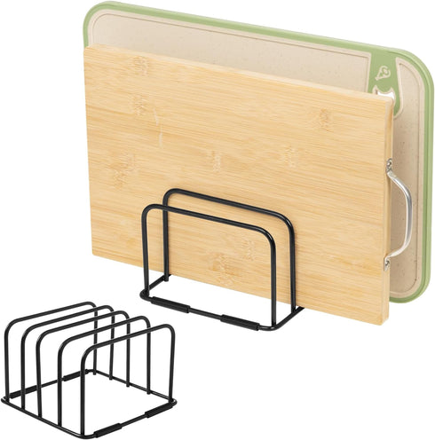 Cutting Board Holder Stand, Countertop Cutting Board Storage Rack, 6 x 6 x 3.9 in. Cutting Board Organizer for Baking Cookie Pan Small Racks Stora...