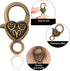 80 Pieces Heart Lobster Claw Clasps Tibetan Antique Heart Lobster Clasps Alloy Claw Clips Hooks 27 x 9 mm for DIY Jewelry Bracelet Necklace Keycha...