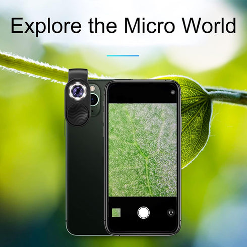 PUSOKEI 100X Phone Microscope,Mini Pocket Phone Camera Lens Attachment Microscopes with Universal Clip and LEDs,Portable USB Micro Magnifier for K...