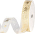Holijolly Gold Sheer Gift Ribbon - Snow Yarn Ribbon with "Mr & Mrs" Lettering and Ring Print for Wedding Shower - 3/4 inch x 10 Yard...