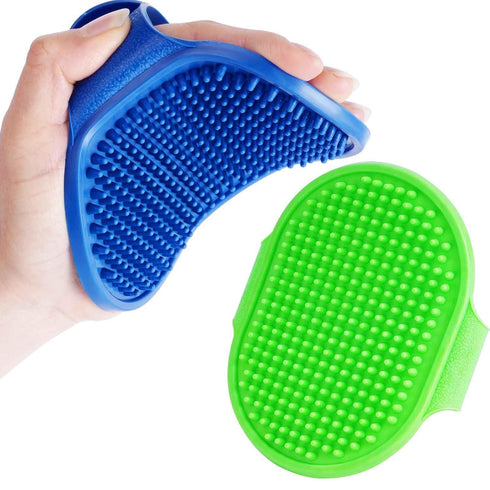 2 Pack Dog Grooming Brush, Premium Soft Silicone Pet Bath Brushes with Adjustable Handle, Shampoo Soothing Comb for Wet Dry Long Short Haired Dogs...