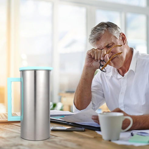 Cabilock Stainless Steel Iced Tea Pitcher:Beverage/Water Pitcher with Lid Hot Cold Water Pitcher Bedside Water Carafe for Fridge Beverage Carafe...