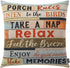 TRENDIN Square Pillow Cover - 18 X 18 Inch Decorative Throw Pillowcase, Porch Rules PL240TR...