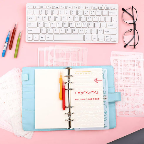 38 Pcs Journal Stencils Planner Stencils for Painting DIY Season Drawing Templates for Notebook Diary Scrapbook Journal 5.1" X 7.9"...