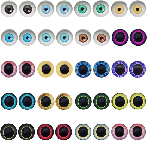 20PCS 30MM Owl Bird Human Pupil Eyes Glass Cabochon for Clay Dolls Sculptures Animal Toys Craft DIY Finding 1.18inches...
