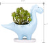 VanEnjoy Desktop Cute Cartoon Herbivorous Dinosaur White Ceramic Succulent Planter with Tray, Bonsai Cactus Flower Pot Vase Holder Decorative Orga...