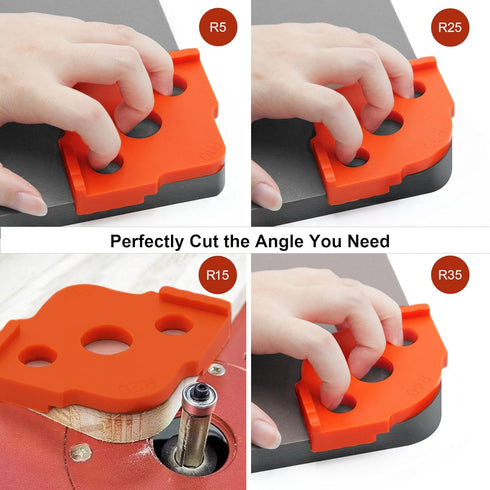 8 Radius Corners Router Jig Router Templates, High Hardness ABS+CNC Radius Routing Templates, Routing Rounded Corners Router Bit Templates for Woo...