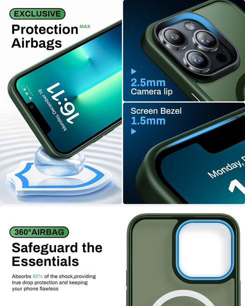 Strong Magnetic for iPhone 13 Pro Max Case,Compatible with MagSafe,Military-Grade Protection,Yellowing Resistant,Scratch-Resistant Back, Magnetic ...