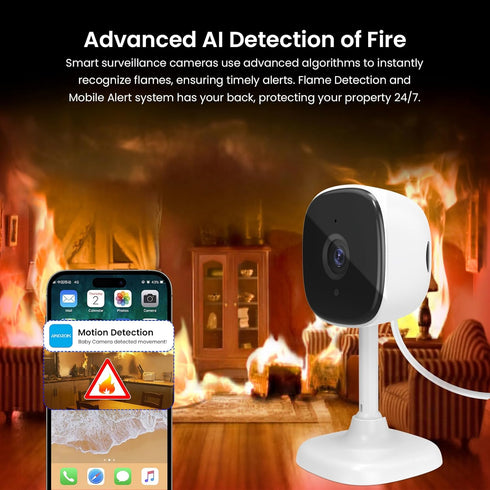 WiFi Indoor Camera for Home Security, 24/7 Recording Camera for Office/House/Apartment Surveillance,SD Card/Cloud Storage, 2-Way Audio,Night Visio...