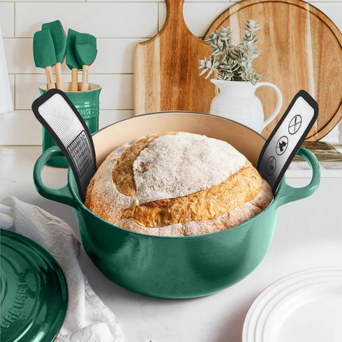 2 Pieces Silicone Baking Mat for Dutch Oven Bread Baking Non-stick Baking Mat with Long Handle0.7 mm Thickened Baking Bread Pad Heat Resistant Bak...
