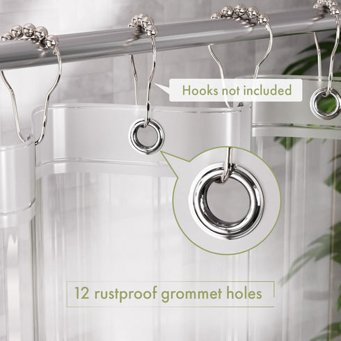 AmazerBath Shower Curtain Liner, 72x72 Clear Shower Curtain Liner, Waterproof Plastic Shower Liner, Cute Lightweight PEVA Shower Curtain for Bathr...