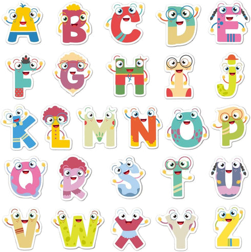 52pcs Alphabet Letter Stickers Colorful Letters and Numbers Stickers Vinyl Waterproof Stickers for Kids for Journaling Water Bottle Skateboard Lap...
